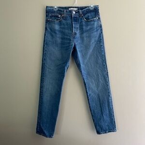Levi’s Women’s Wedgie Jeans Red Tab Size 29 Medium Wash Straight  #116